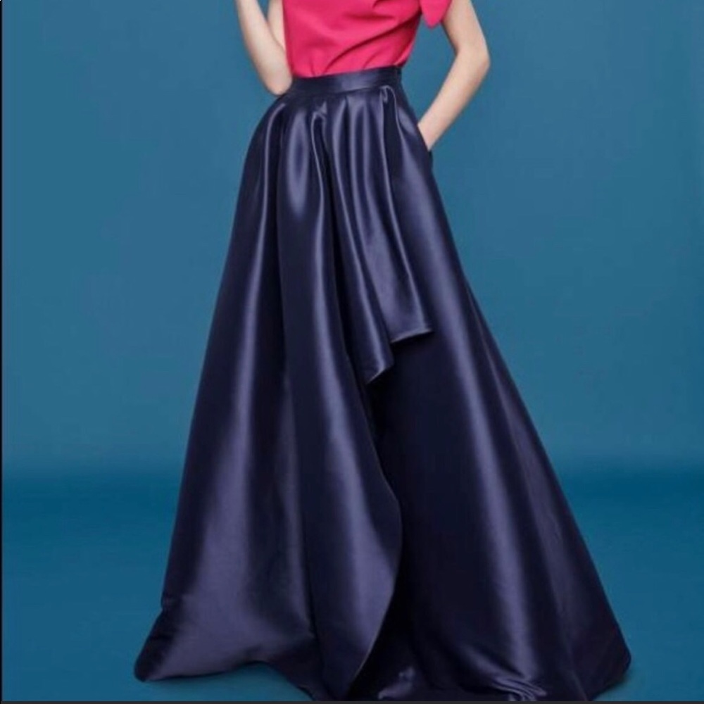 Eliza J cascade blue ball skirt